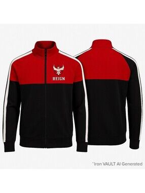Atlanta Reign Mens 2XL Red Black Track Jacket Mitchell Ness OWL Full Zip Logo